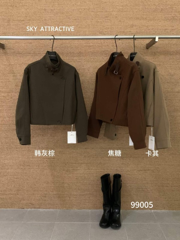입술 카라 사이드 버튼 울 코트