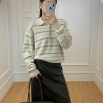 너구리 울 배색 스트라이프 폴로