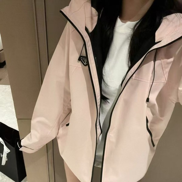 방풍자켓 아우터, 하이버전, 블랙 핑크